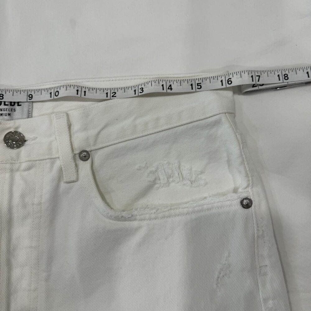 Agolde White 90s Mid Rise Loose Fit Jeans Button Fly, Size 29 - Picture 13 of 17